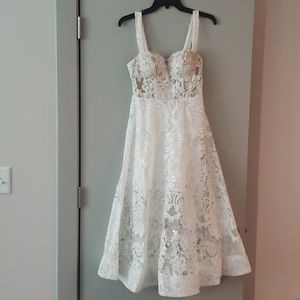 Midi white sequin dress